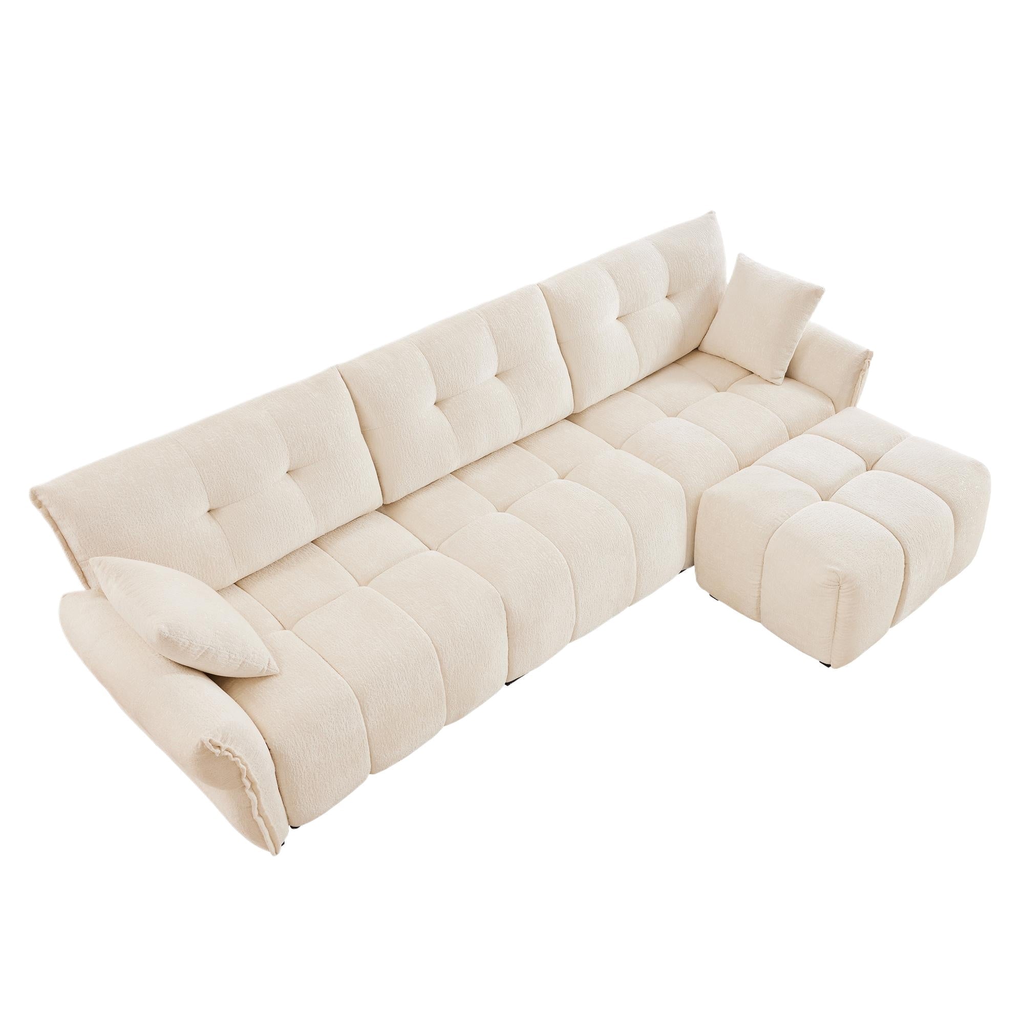 Modular Sofa 3-Seater with 1 Movable Ottoman
