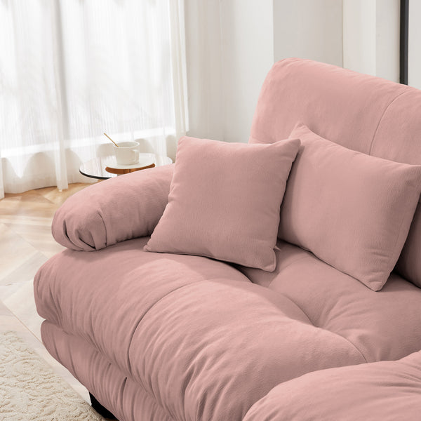 Embrace Chenille U Shape Modular Sofa 4 Seater Sofa with 2 Movable Ottoman | Luxnest