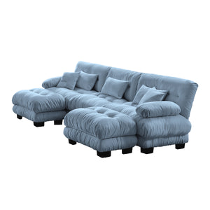 Embrace Cozy Cloud Oversized Comfy U Shape Modular Sofa 3 Seater Sofa with 2 Movable Ottoman | luxnest