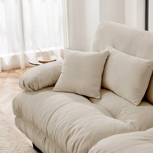 Embrace comfortable Modular Plush Pit L Shape Sectional Sofa 3 Seater Sofa with 1 Movable Ottoman | luxnest