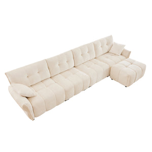 Forma Designer Color Palette L Shape Sectional Modular Couch 4Seater with 1 Movable Ottoman |Luxnest