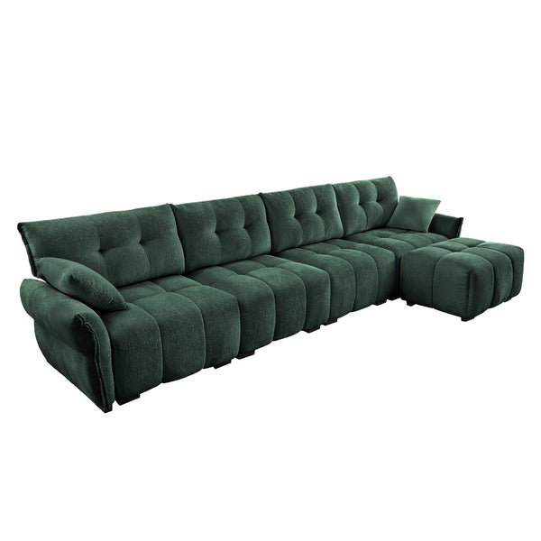 Forma Designer Color Palette L Shape Sectional Modular Couch 4Seater with 1 Movable Ottoman |Luxnest