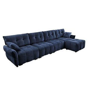 Forma Designer Color Palette L Shape Sectional Modular Couch 4Seater with 1 Movable Ottoman |Luxnest
