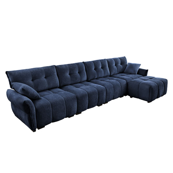 Forma Designer Color Palette L Shape Sectional Modular Couch 4Seater with 1 Movable Ottoman |Luxnest