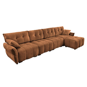 Forma Designer Color Palette L Shape Sectional Modular Couch 4Seater with 1 Movable Ottoman |Luxnest