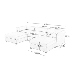 Opus 3-Seater Sofa with 2 Ottomans for Ultimate Flexibility | Luxnest