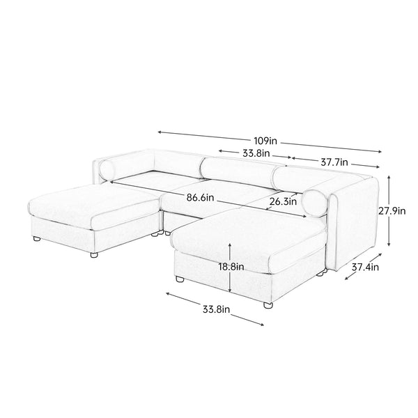 Opus 3-Seater Sofa with 2 Ottomans for Ultimate Flexibility | Luxnest