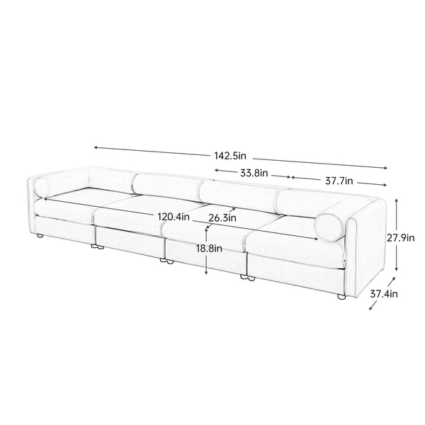 Opus 4-Seater Sofa with Expansive Modular Comfort | Luxnest