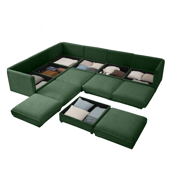Opus 6-Seater U-Shape Corner Sofa with Ottoman, Endless Flexibility | Luxnest